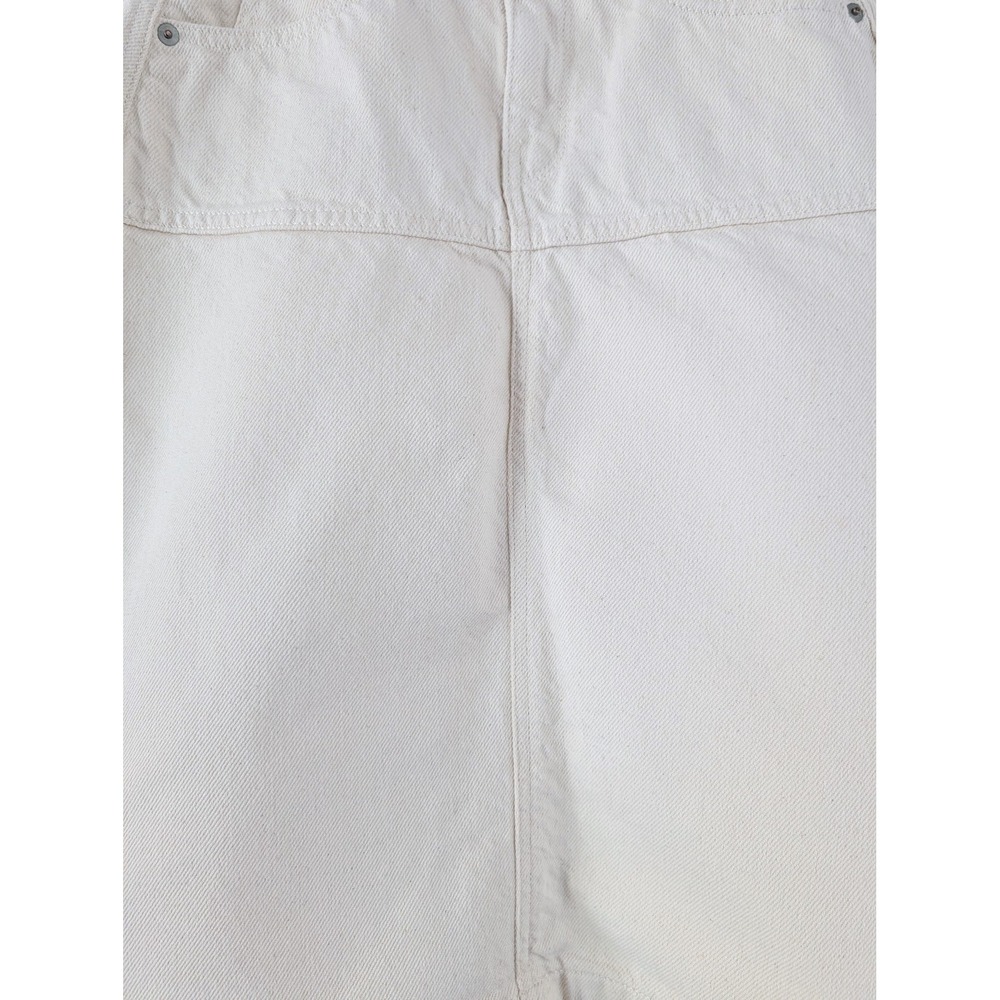 Banana Republic Ecru Denim Skirt Womens 00P Preppy Coastal Chic Neutral Quiet - Picture 4 of 9